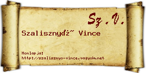 Szalisznyó Vince névjegykártya