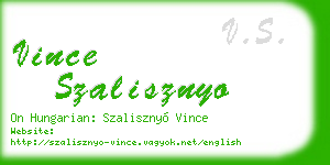 vince szalisznyo business card