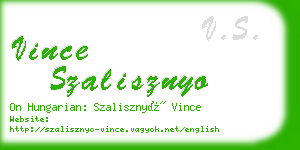 vince szalisznyo business card